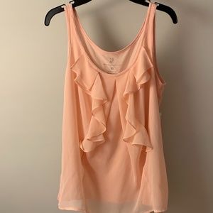 Peach Sleeveless Camisole Top with Ruffle